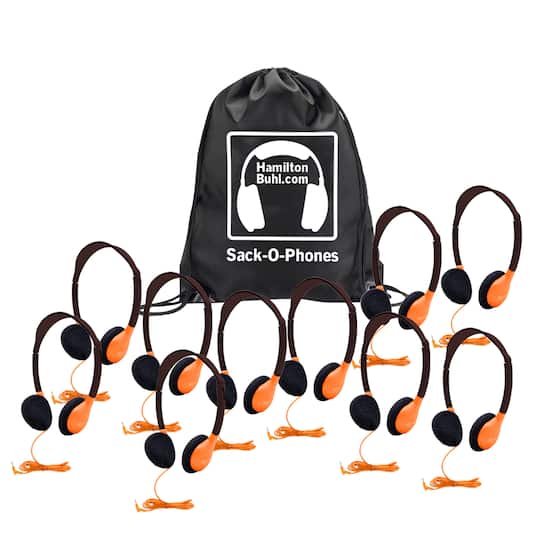 HamiltonBuhl® Sack-O-Phones 10 Piece HA2 Headphones Set